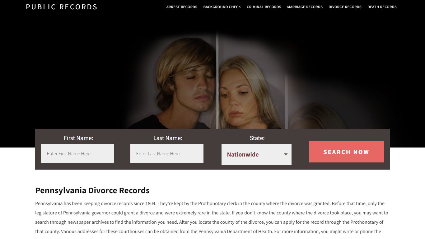 Pennsylvania Divorce Records | Enter Name and Search ... - Public Records